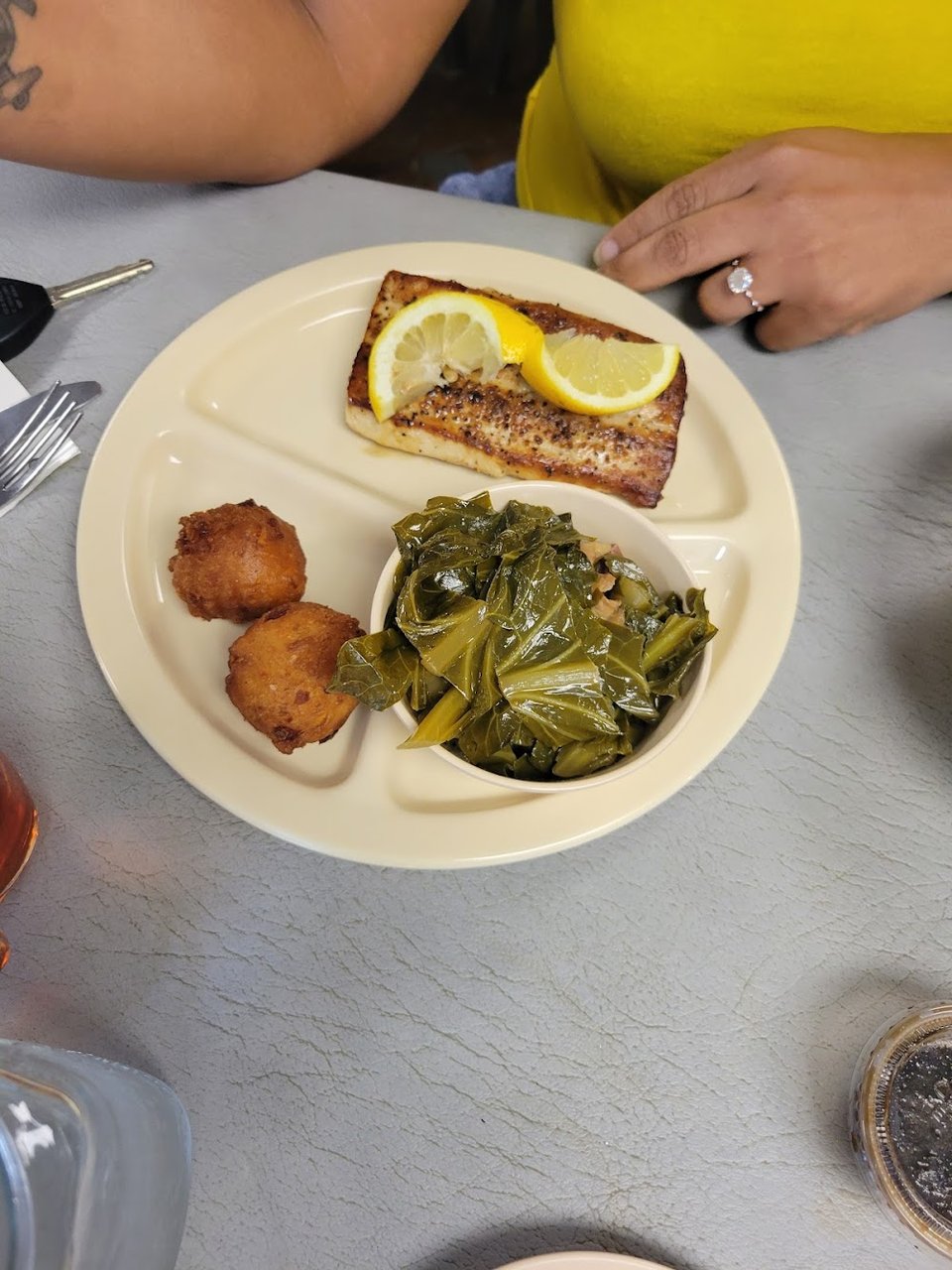 Grilled Mahi Mahi and Collard Greens